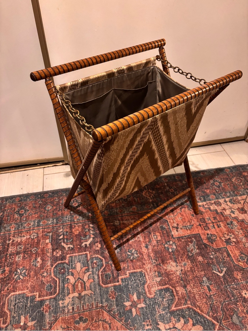 Vintage Folding Magazine Rack Storage
